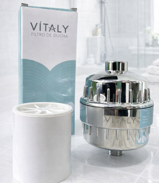 Filtro de Ducha Vitali. Elimna 99.9% de impurezas, incluye 2 filtros.