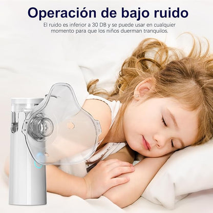 ¡Dile Adiós a la Falta de Aire! Nebulizador Portatil Recargable con Mascaras para Niños y Adultos | Pocas Unidades ✅