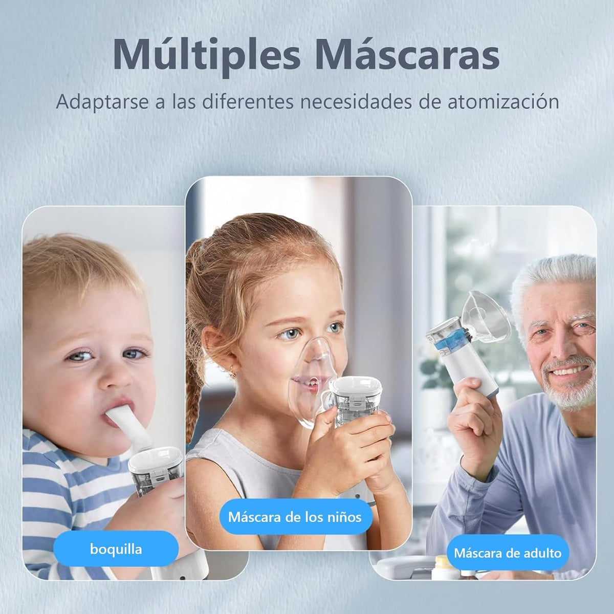 ¡Dile Adiós a la Falta de Aire! Nebulizador Portatil Recargable con Mascaras para Niños y Adultos | Pocas Unidades ✅