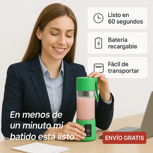 ¿Sin tiempo ni cocina? En segundos tu bebida lista con QuiclyBat™ — llévala donde quieras.