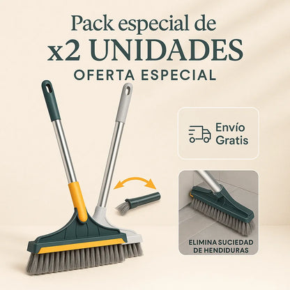 Limpieza profunda en rincones y juntas difíciles — Escoba Clean360™ 3 en 1.
