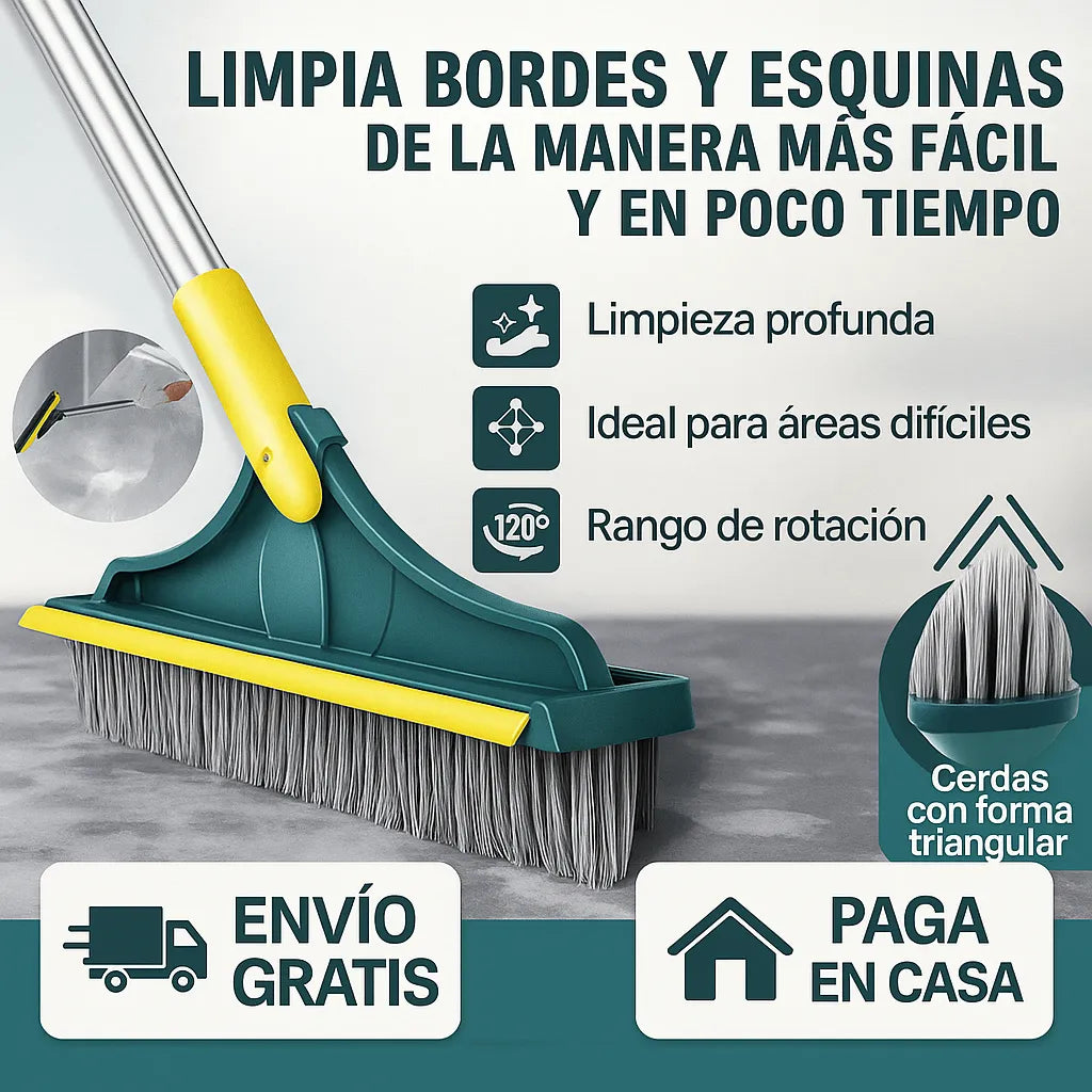 Limpieza profunda en rincones y juntas difíciles — Escoba Clean360™ 3 en 1.
