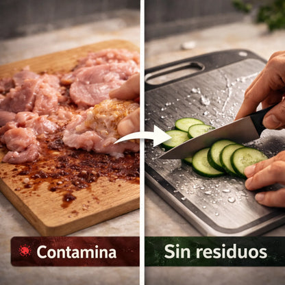 No contamines más tu comida sin darte cuenta, usa TitanSafe™ tabla de titanio.