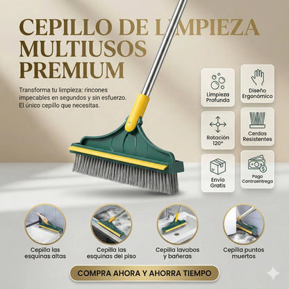 Limpieza profunda en rincones y juntas difíciles — Escoba Clean360™ 3 en 1.