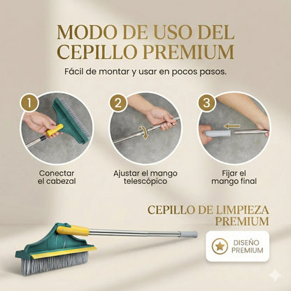 Limpieza profunda en rincones y juntas difíciles — Escoba Clean360™ 3 en 1.