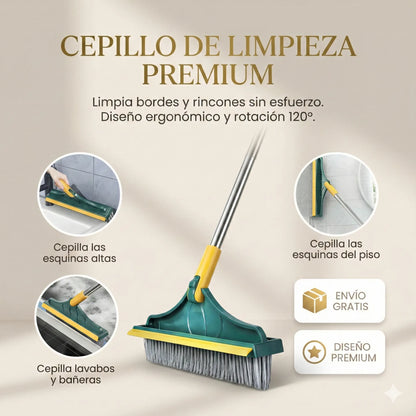 Limpieza profunda en rincones y juntas difíciles — Escoba Clean360™ 3 en 1.