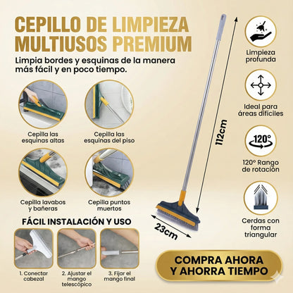 Limpieza profunda en rincones y juntas difíciles — Escoba Clean360™ 3 en 1.