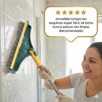 Limpieza profunda en rincones y juntas difíciles — Escoba Clean360™ 3 en 1.