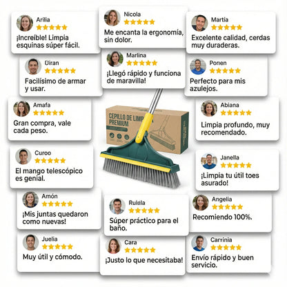 Limpieza profunda en rincones y juntas difíciles — Escoba Clean360™ 3 en 1.