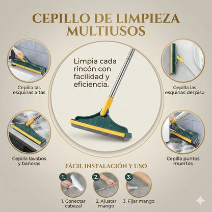 Limpieza profunda en rincones y juntas difíciles — Escoba Clean360™ 3 en 1.