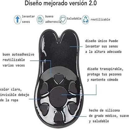 Libertad, soporte y elegancia… sin bras y sin tiras. Reutilizable