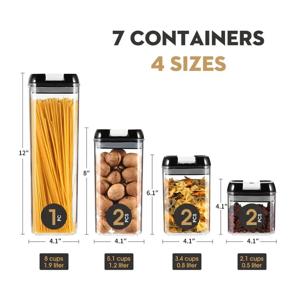 Set 7 recipientes hermeticos de cocina Sellofresh