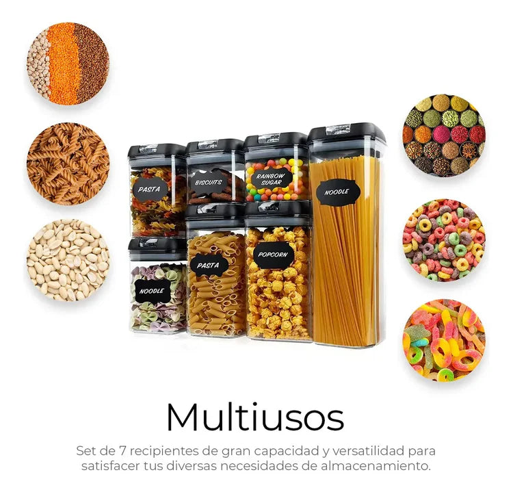 Set 7 recipientes hermeticos de cocina Sellofresh