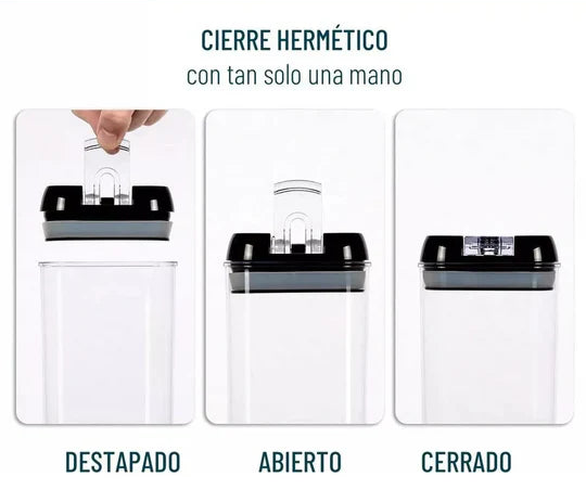 Set 7 recipientes hermeticos de cocina Sellofresh