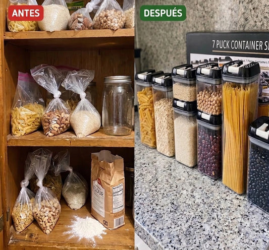 Set 7 recipientes hermeticos de cocina Sellofresh
