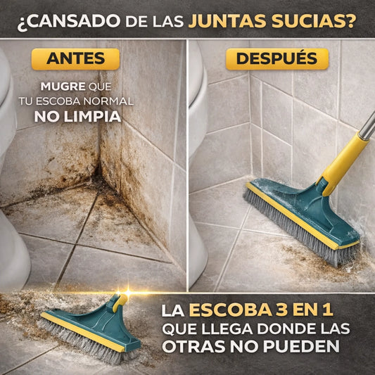 Limpieza profunda en rincones y juntas difíciles — Escoba Clean360™ 3 en 1.