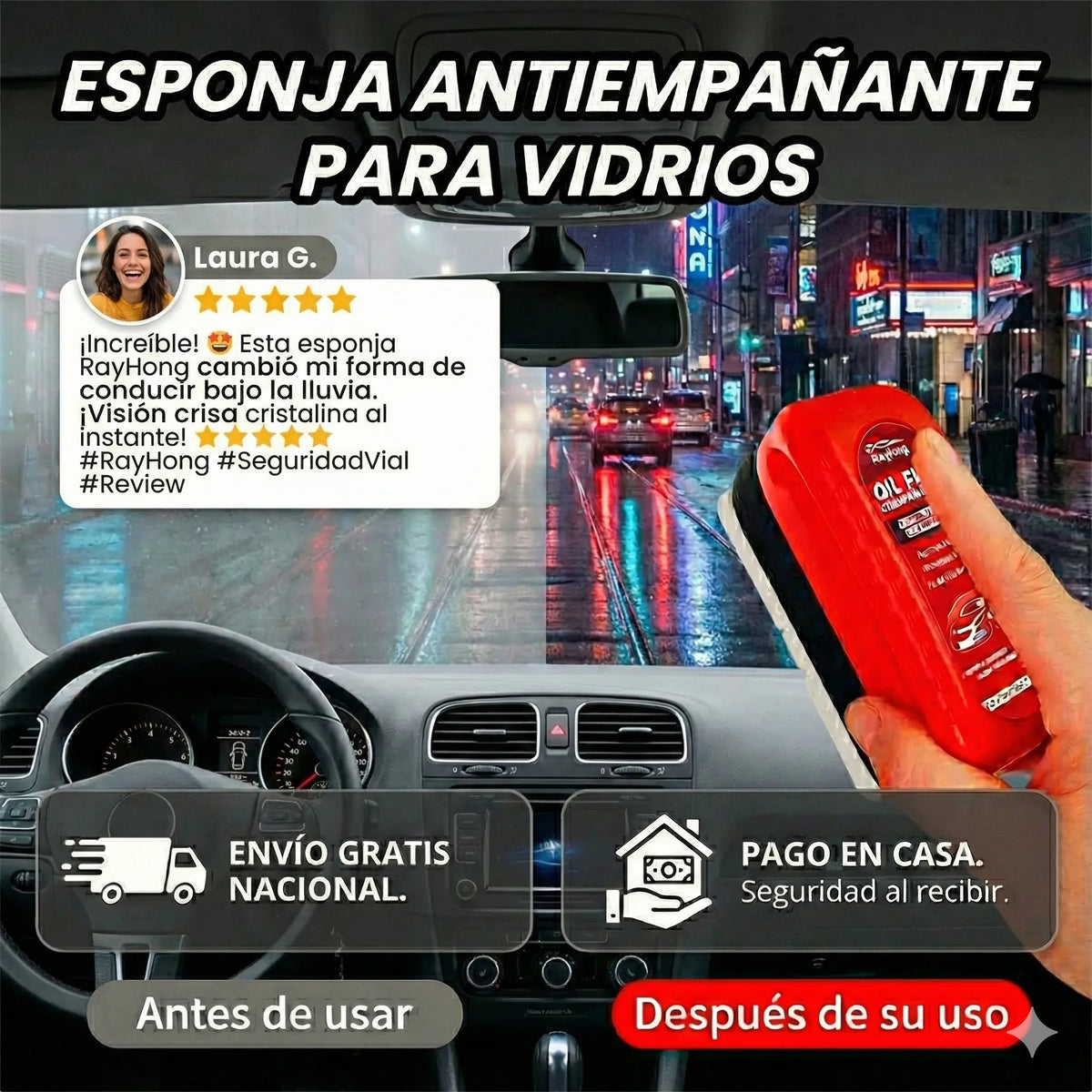 Dile adiós a los vidrios sucios y empañados, conduce con total visibiliad.