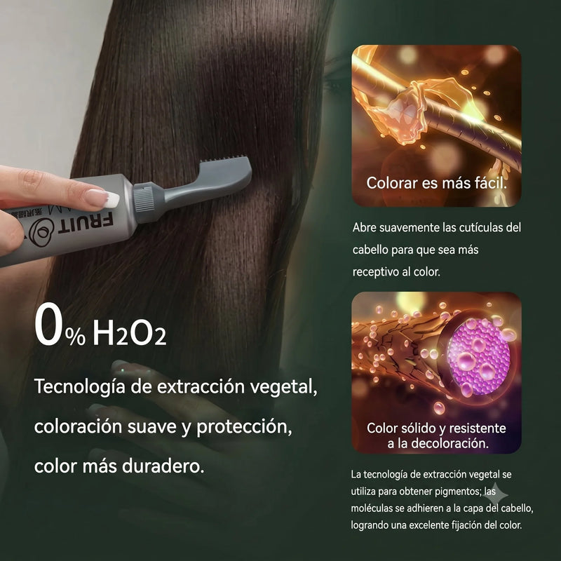 FruitDye™ Tinte Natural para el cabello con peine aplicador.