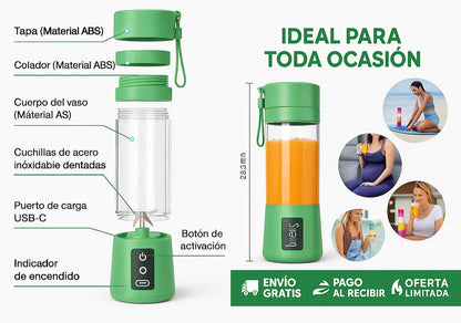 ¿Sin tiempo ni cocina? En segundos tu bebida lista con QuiclyBat™ — llévala donde quieras.