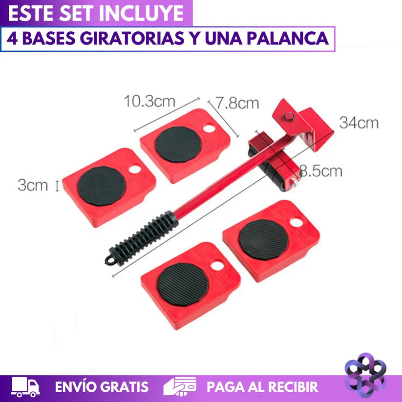 Mueve muebles pesados en segundos sin lastimar tu espalda ni rayar tu piso.