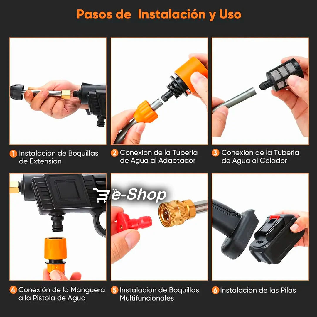 Hydrojet™ 48V | Hidrolavadora Inalámbrica Portátil de Alta Presión 💦 Limpieza rápida y poderosa en cualquier lugar