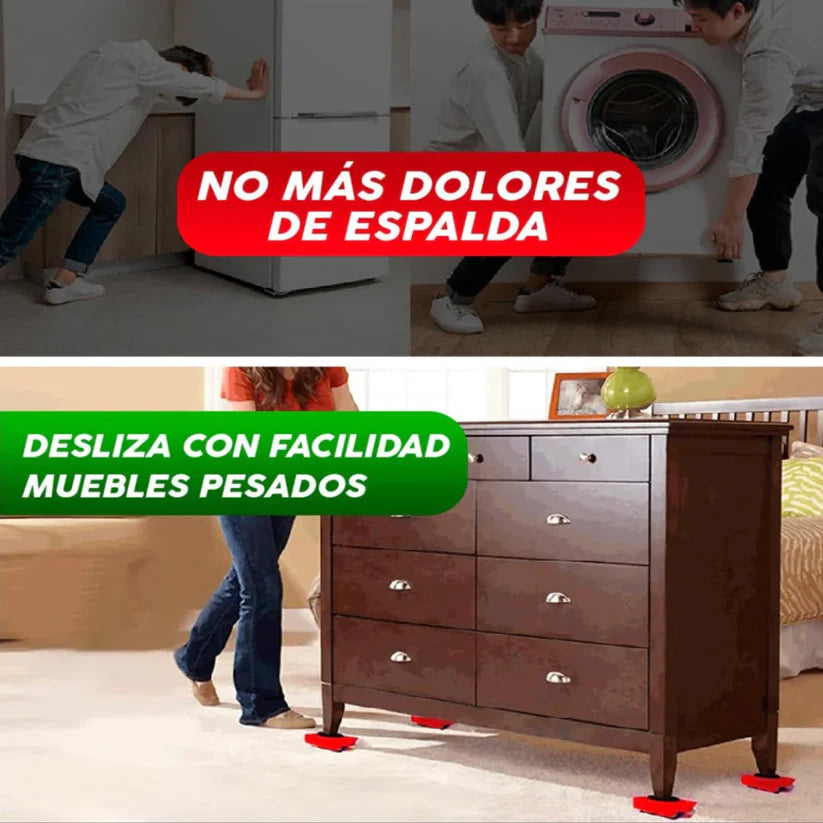 Mueve muebles pesados en segundos sin lastimar tu espalda ni rayar tu piso.